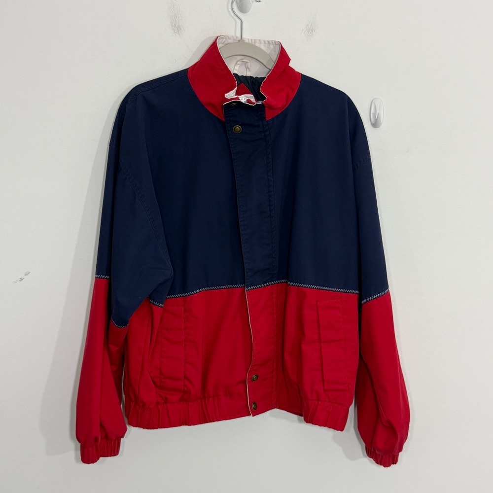 Vintage Ash Creek Trading Men Windbreaker L Colorblock 90s Retro Golf Sailing